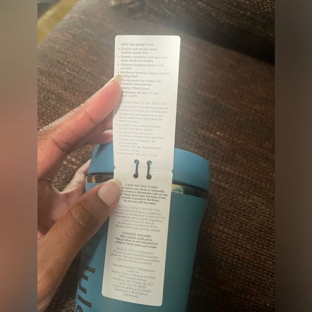 🍋 NWT Lululemon Back To Life Tumbler 24 oz - Marlin Blue
